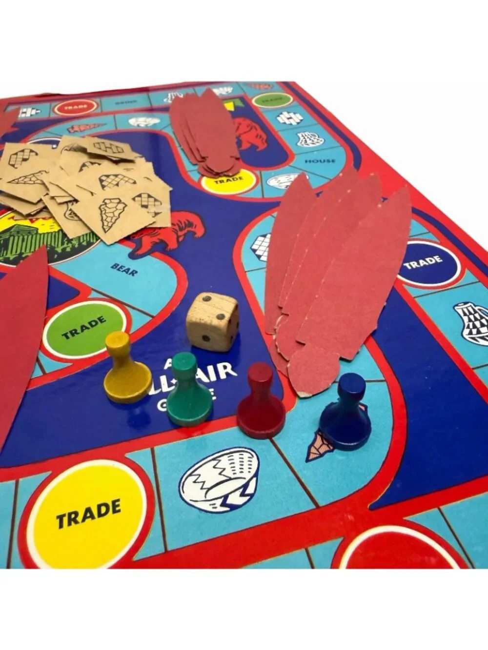 Vintage Let’s Play Big Chief Board Game Indian Sign Language- Complete!